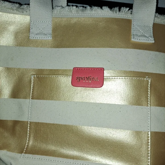 Spartina 449 Flamingo Embroidered Beach Tote Bag. - Picture 11 of 12